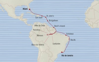 Oceania Regatta February 2-25 2017 Cruises Miami, FL, United States to Rio De Janeiro, Brazil