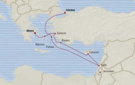 Cruises Around The World Oceania Riviera April 19-29 2026 Cruises Istanbul, Turkey to Piraeus, Greece