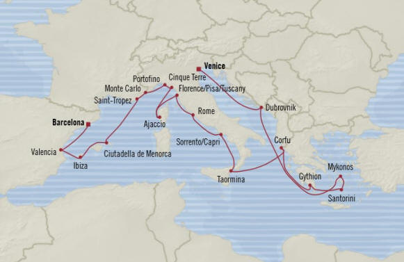 Oceania Sirena Cruises Itinerary 2020