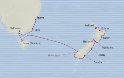 Cruises Around The World Oceania Sirena April 9-23 2026 Cruises Sydney, Australia to Auckland, New Zealand