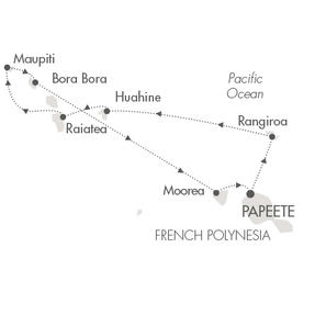 LUXURY CRUISES - Penthouse, Veranda, Balconies, Windows and Suites Ponant Yacht Le Soleal Cruise Map Detail Papeete, French Polynesia to Papeete, French Polynesia September 26 October 6 2022 - 10 Days
