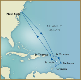 Luxury Cruise SINGLE/SOLO Map - New York to New York