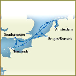 Luxury Cruise SINGLE/SOLO Map - Southampton to Southampton