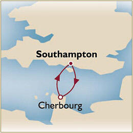 Map Cunard Queen Mary 2 Qm 2 2010 Southampton to Southampton