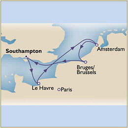 LUXURY CRUISES - Penthouse, Veranda, Balconies, Windows and Suites Map Cunard Queen Victoria QV 2025 Southampton to Southampton