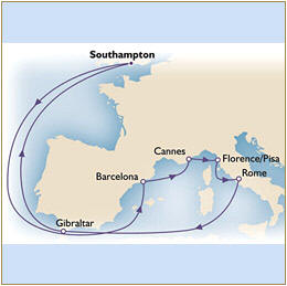 Cruises Around The World Map Cunard Queen Victoria QV 2026 Southampton to Southampton
