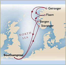 Croisire de Rve tout-inclus Map Cunard Queen Victoria QV 2020 Southampton - Southampton