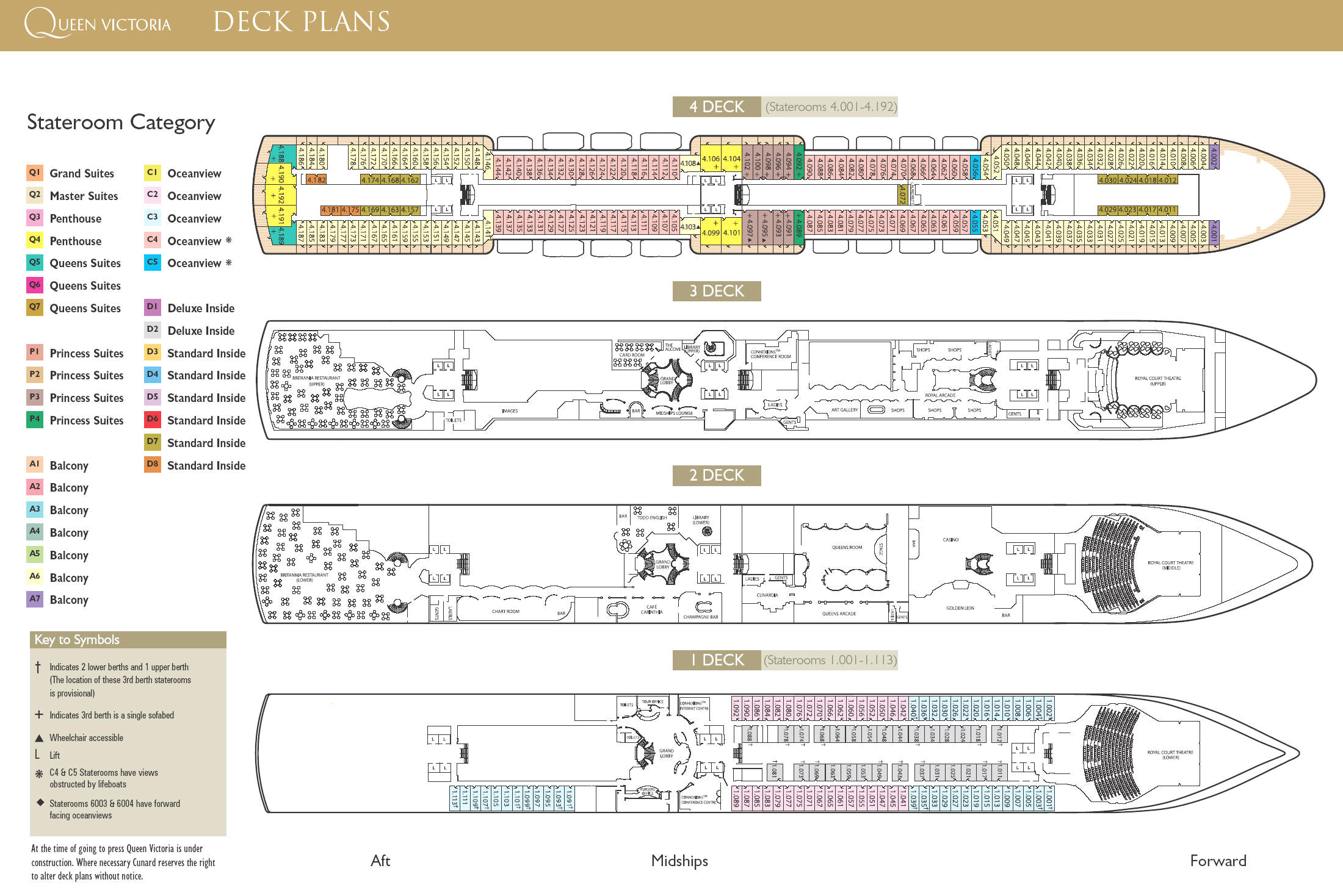 Cruises Around The World Queen Victoria Deck Plan