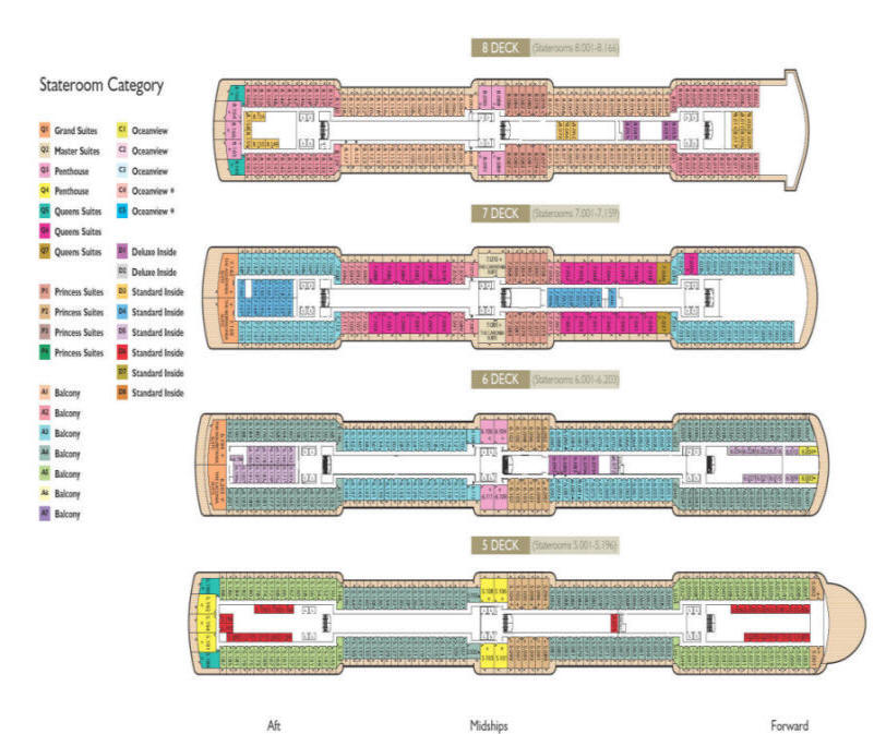 Cruises Around The World Click - Cruises Around The World Cunard World Cruises - Queen Victoria Deck Plan