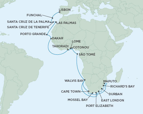 Cruises Around The World Seven Seas Mariner October 31 December 9 2024 - 39 Days
