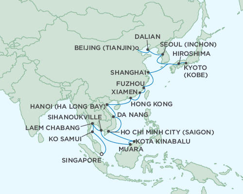 LUXURY CRUISES - Penthouse, Veranda, Balconies, Windows and Suites Regent Seas Seas Voyager Cruises January 18 February 21 2027 - 34 Days