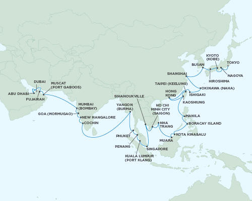 LUXURY CRUISES - Penthouse, Veranda, Balconies, Windows and Suites Regent Seas Seas Voyager Cruises March 11 May 3 2027 - 53 Days