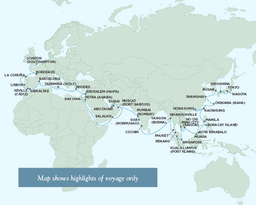 Cruises Around The World Regent Seas Seas Voyager Cruises March 11 June 6 2024 - 87 Days