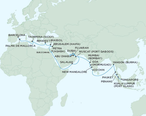 Cruises Around The World Regent Seas Seas Voyager Cruises April 13 May 23 2024 - 40 Days