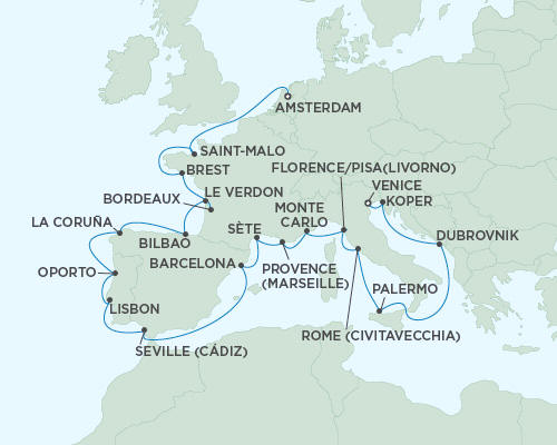 LUXURY CRUISES - Penthouse, Veranda, Balconies, Windows and Suites Regent Seas Seas Voyager Cruises September 30 October 23 2027 - 23 Days