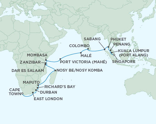 LUXURY CRUISES - Penthouse, Veranda, Balconies, Windows and Suites Regent Seas Seas Voyager Cruises December 21 2027 January 18 2028 - 28 Days