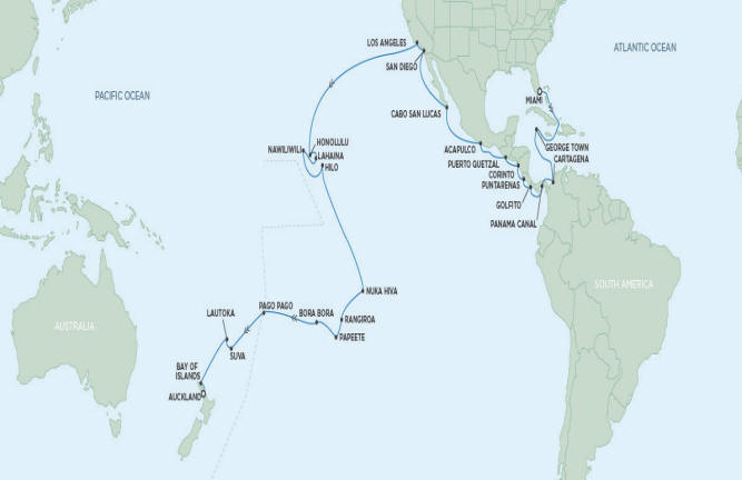 LUXURY CRUISES FOR LESS Regent Navigator 2020 January 5 February 19 2020 - 45 Days MIAMI TO AUCKLAND