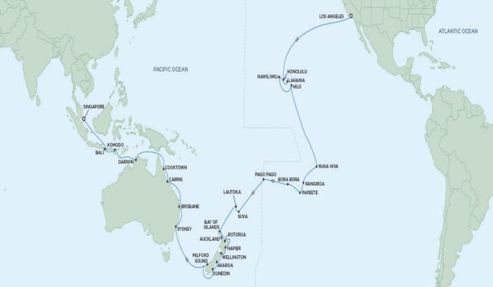 Cruises Around The World Regent Navigator 2026 - January 21 March 16 2026 - 54 Days LOS ANGELES TO SINGAPORE