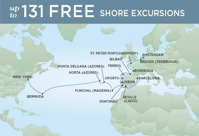Itinerary Map Regent Seven Seas Navigator Cruises, World Cruise RSSC