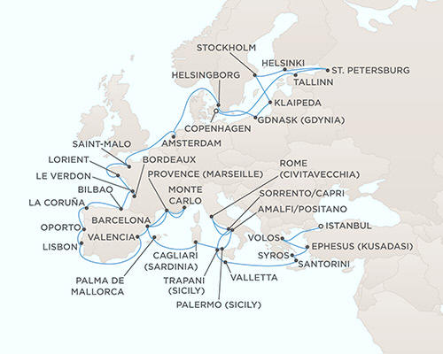 Cruises Around The World Regent Seven Seas Voyager Cruises September 18 October 31 2026 - 43 Days