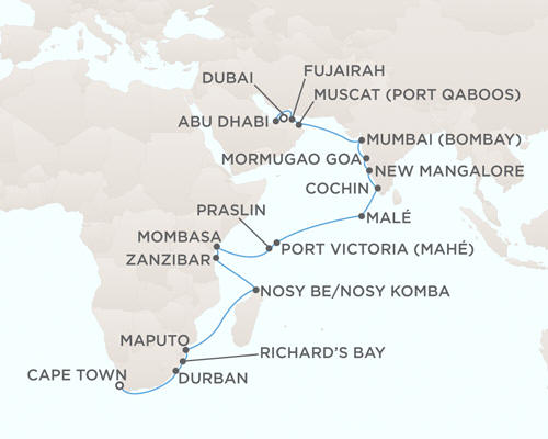 Cruises Around The World Regent Seven Seas Voyager Cruises November 21 December 21 2026 - 30 Days