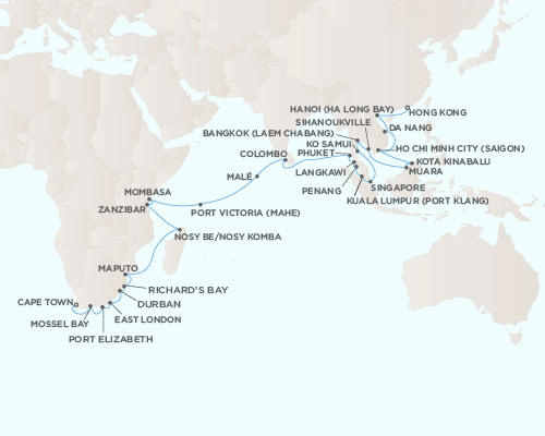 Cruises Around The World Regent Seven Seas Voyager Cruises December 21 2026 February 5 2024 - 46 Days