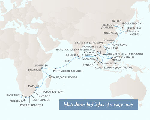 Cruises Around The World Regent Seven Seas Voyager Cruises December 21 2026 February 21 2024 - 62 Days