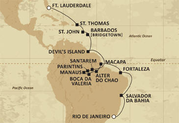 Croisire de Rve tout-inclus Regent Seven Seas Croisires Map Mariner 2021