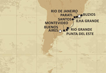 Regent Seven Seas Cruises Map Mariner 2011