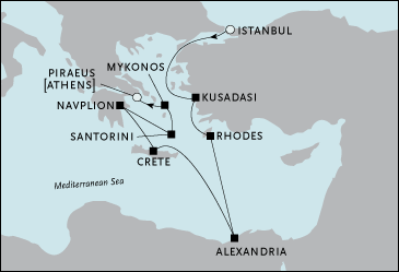 Cruises Around The World Istanbul to Athens