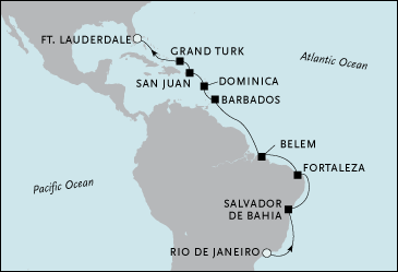 Rio de Janeiro to Fort Lauderdale Cruise