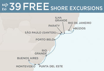 Regent Mariner Map BUENOS AIRES TO RIO DE JANEIRO