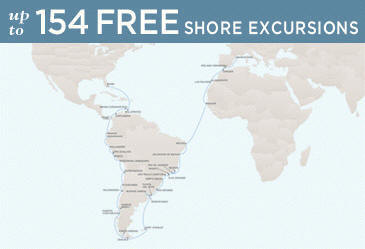 Cruises Around The World Regent Mariner Map MIAMI TO BARCELONA