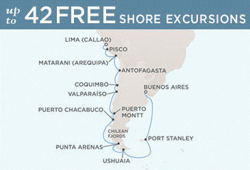 Cruises Around The World Regent Mariner Map LIMA (CALLAO) TO BUENOS AIRES