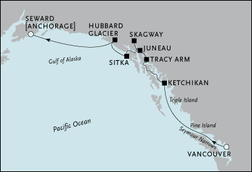 Cruises Around The World Vancouver to Seward, Alaska