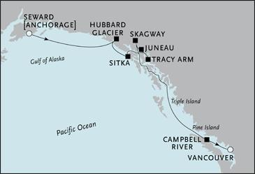 Cruises Around The World Seward, Alaska to Vancouver, B.C