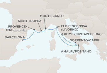 MAP - Regent Seven Seas Voyager World Cruises 2012