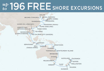 LUXURY CRUISES - Penthouse, Veranda, Balconies, Windows and Suites Regent Cruises Voyager 2021 Vacation Map January 17 March 21 2021 - 63 Days