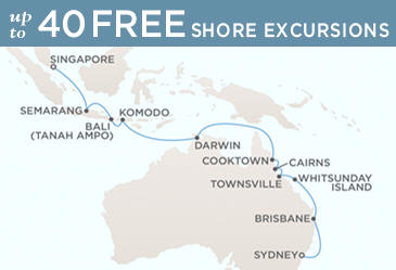 Regent Seven Seas Cruises Voyager 2014 Map February 1-19 2014 - 18 Days