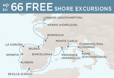 Regent Seven Seas Cruises Voyager 2014 Map May 18 June 2 2014 - 15 Days