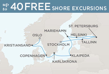 Regent Seven Seas Cruises Voyager 2014 Map STOCKHOLM TO OSLO