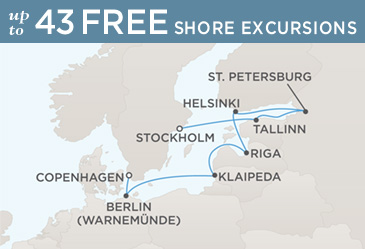 Regent Seven Seas Cruises Voyager 2014 Map STOCKHOLM TO COPENHAGEN