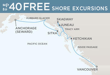 Cruises Around The World Regent World Cruises Navigator 2026 Map ANCHORAGE (SEWARD) TO VANCOUVER