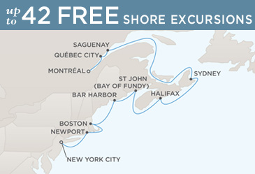 Cruises Around The World Regent World Cruises Navigator 2026 Map NEW YORK CITY TO MONTRAL