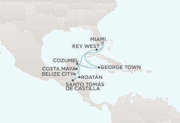 Route Map Regent Seven Seas Cruises Navigator RSSC 2013 January 17-27 2013 - 10 Days