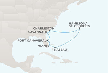 LUXURY CRUISES - Penthouse, Veranda, Balconies, Windows and Suites Route Map Regent Cruises Navigator RSSC 2020 Miami to Miami