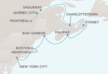 Croisire de Rve tout-inclus Map - Regent Seven Seas Navigator 2022 Croisires