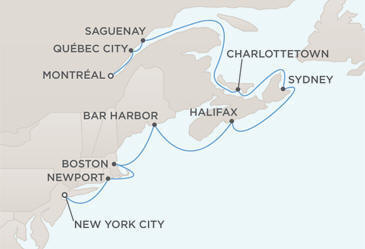 Croisire de Rve tout-inclus Map - Regent Seven Seas Navigator 2022 Croisires