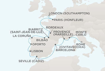 LUXURY CRUISES - Penthouse, Veranda, Balconies, Windows and Suites Route Map Regent Cruises Voyager RSSC May 18 June 2 2020 - 15 Days