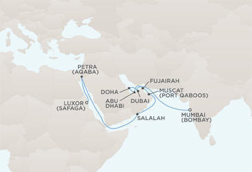 Route Map Regent Seven Seas Cruises Voyager RSSC